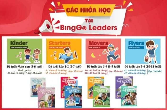 Các khóa học tiếng Anh tại BingGo Leaders